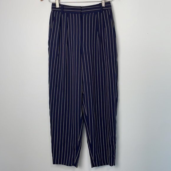 Babaton Modesto Navy Pinstripe Pants Size 0 - Picture 3 of 10